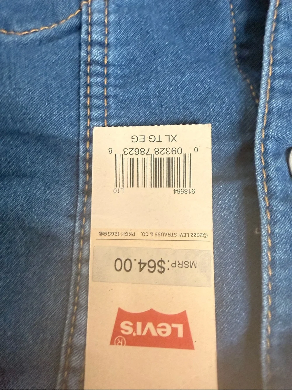 Levi's Kids Blue Denim Jacket with Light Gray Hood & Sleeves